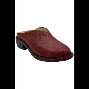 Alegria Leather Embossed Mules Michy Loretta Roja - Medium
